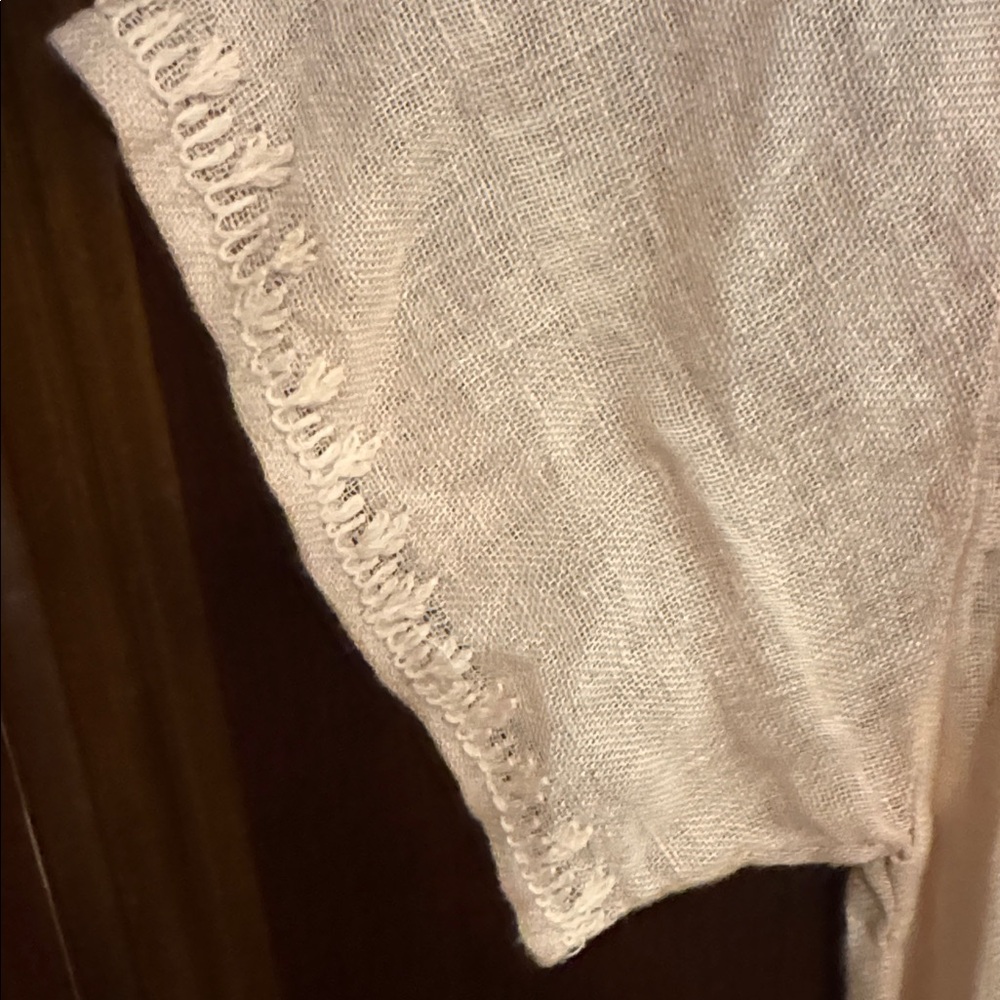 Zara NWT Woman Embroidered Yoke Dress 100% Linen in Sheer Pink Blush size XS. - Picture 5 of 6